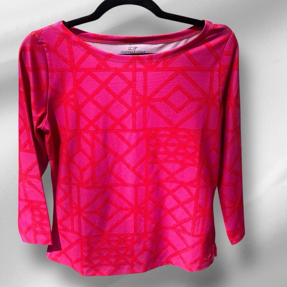 Vineyard Vines Woman’s Sankaty Bamboo Shirt Long Sleeve M Lycra Blend Quick Dry - Picture 9 of 9